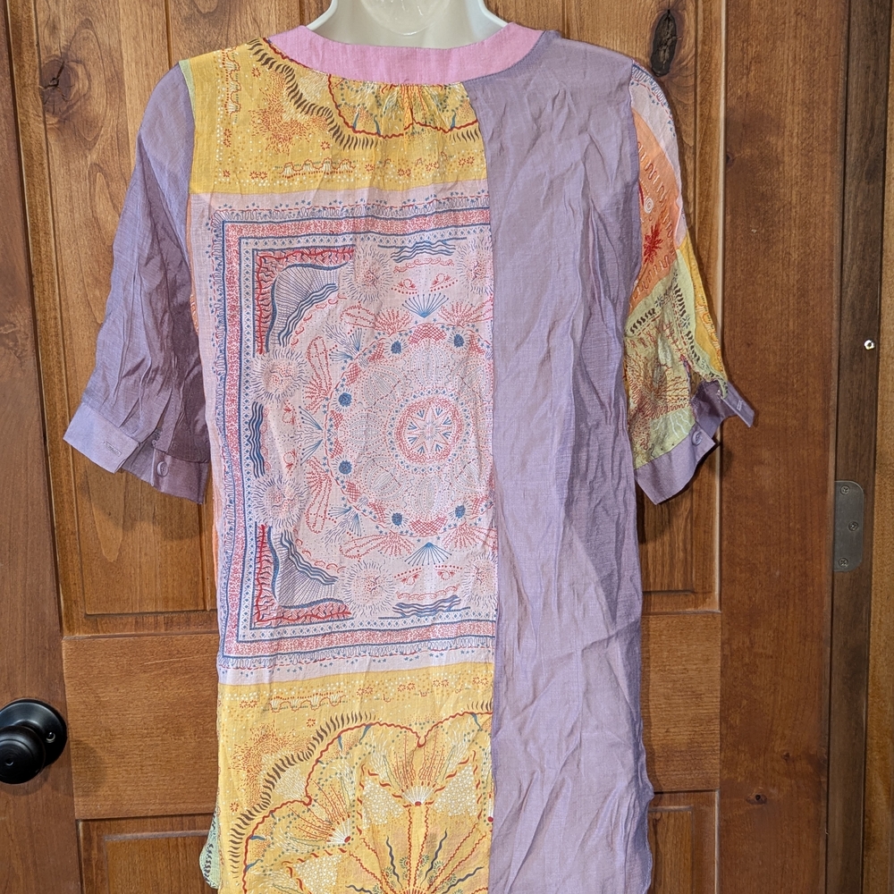 NWT Papillon Boho Patchwork Women's Top - Picture 4 of 9